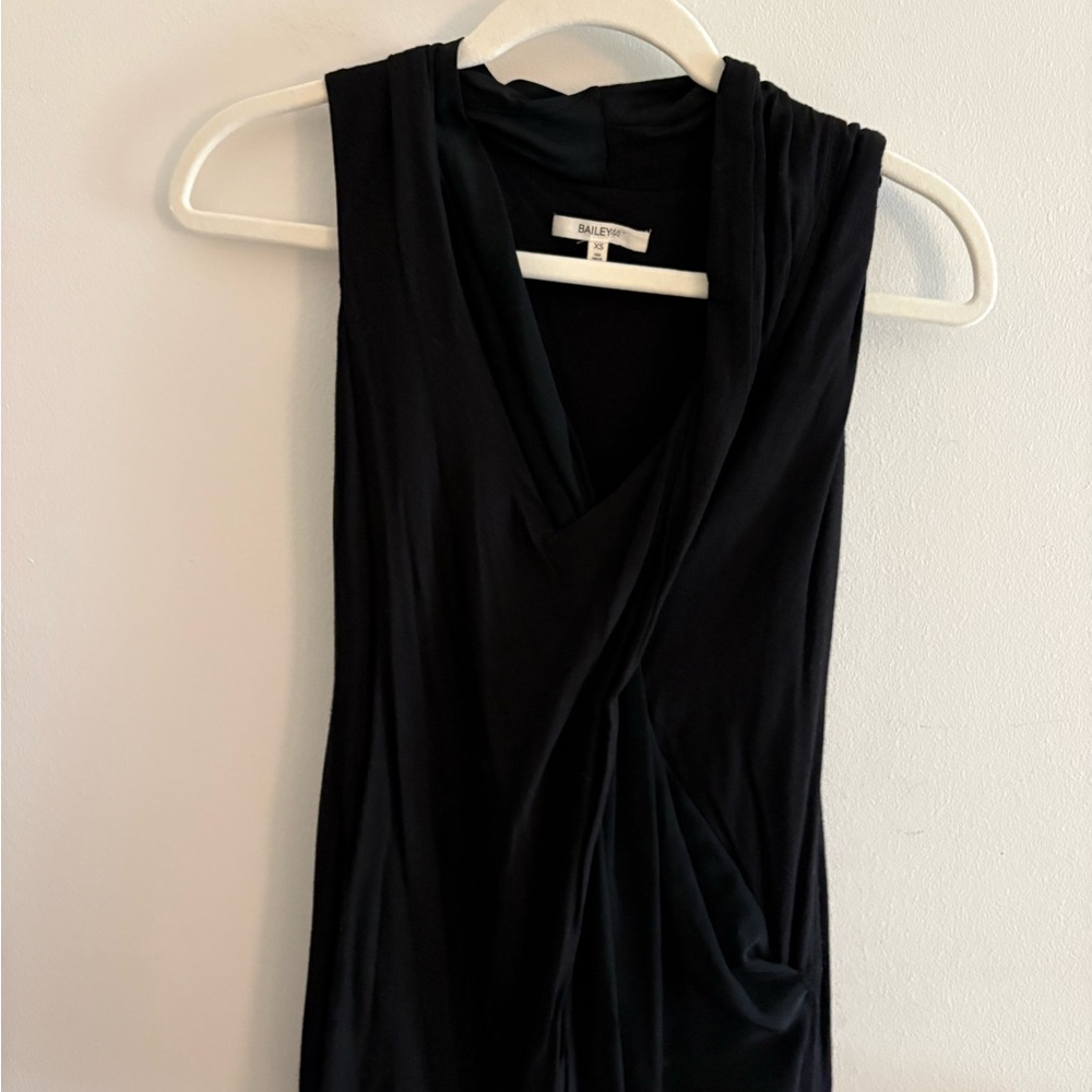 Bailey 44 Black Draped Sleeveless Top